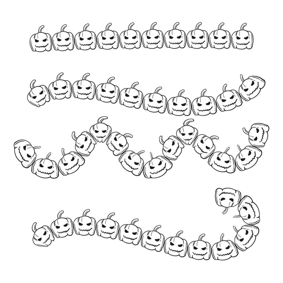 Halloween decorative pumpkins element design. illustration vector