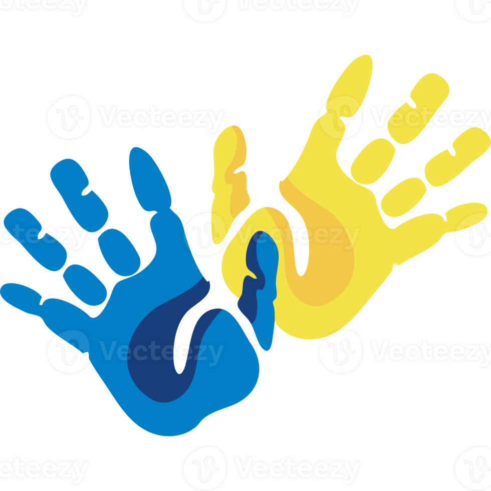 down syndrome hands paint illustration isolated png