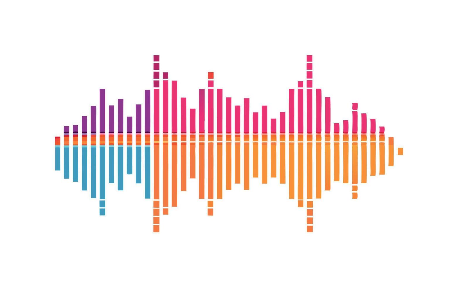 A colorful sound wave with a white background vector