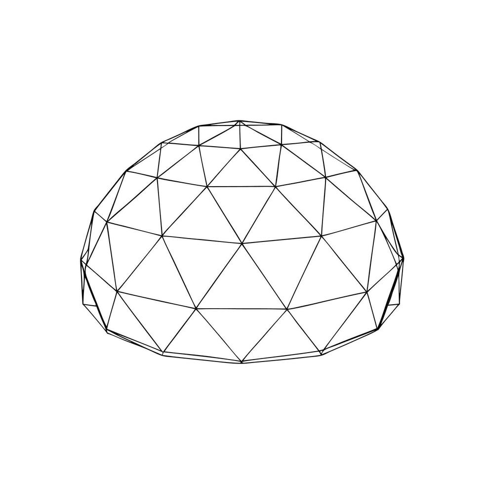 A drawing of a dome with a white background vector