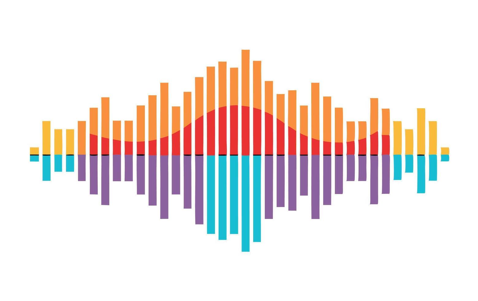 A colorful wave sound wave graphic vector