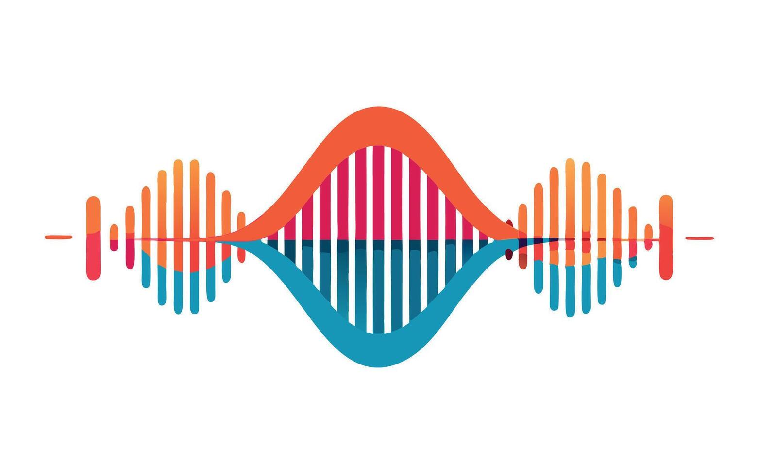 An image of a sound wave with a colorful background vector