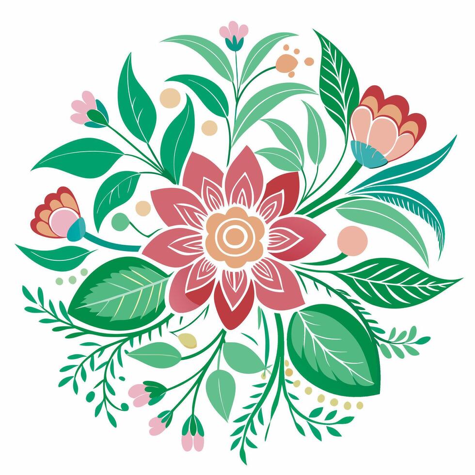 A flower design with leaves and flowers vector