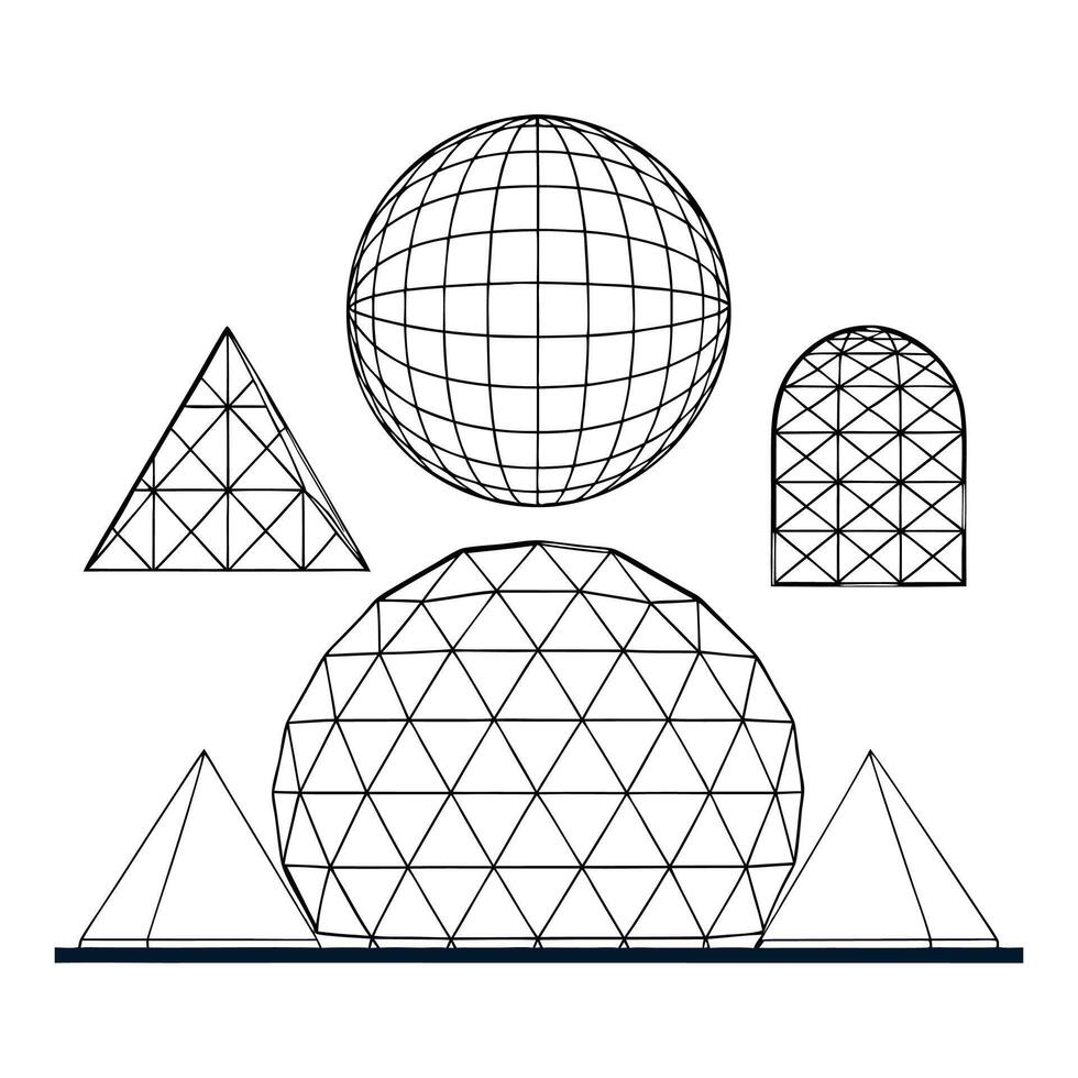 Geometric shapes and spheres vector