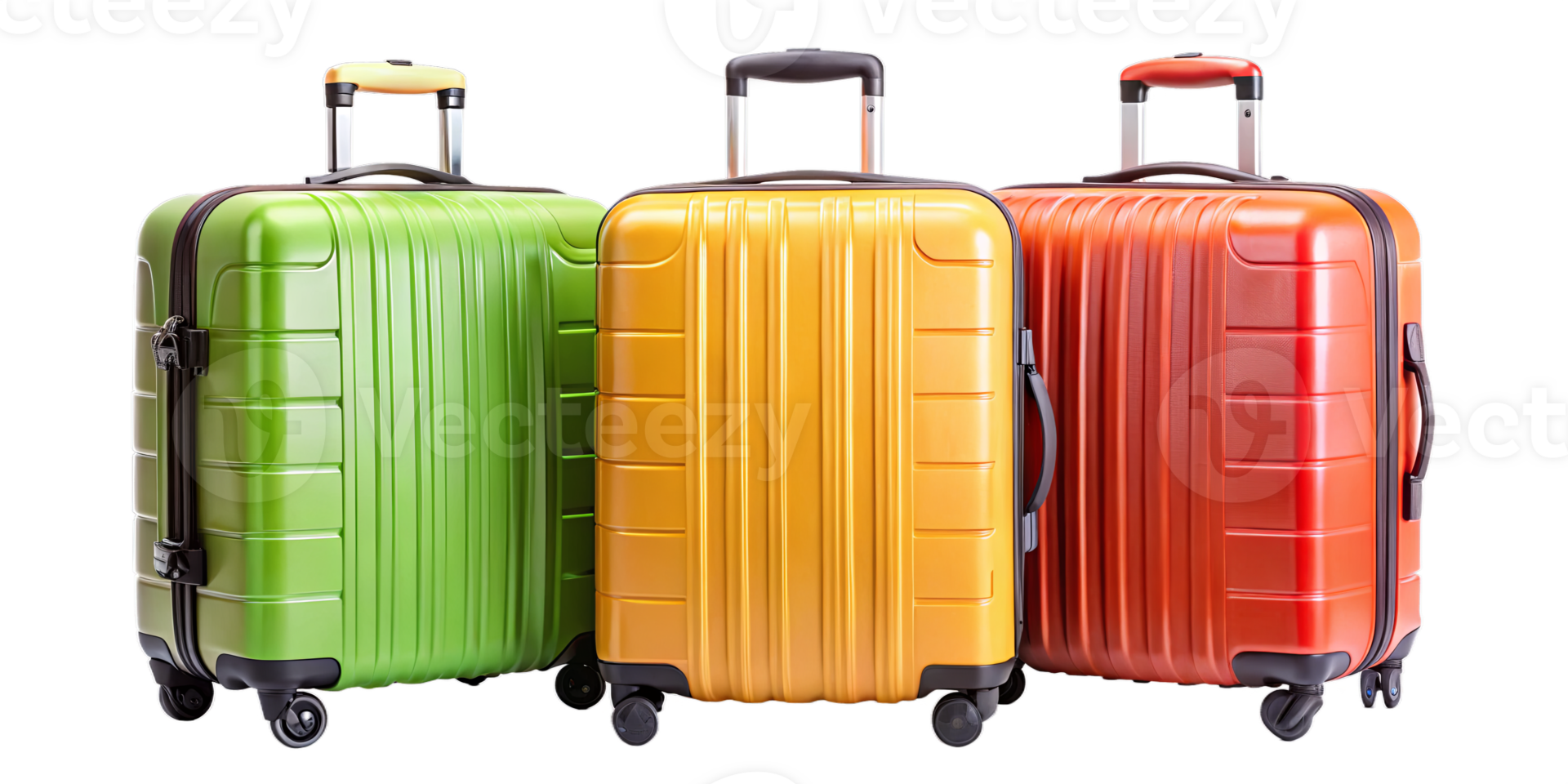 set of three suitcases isolated png