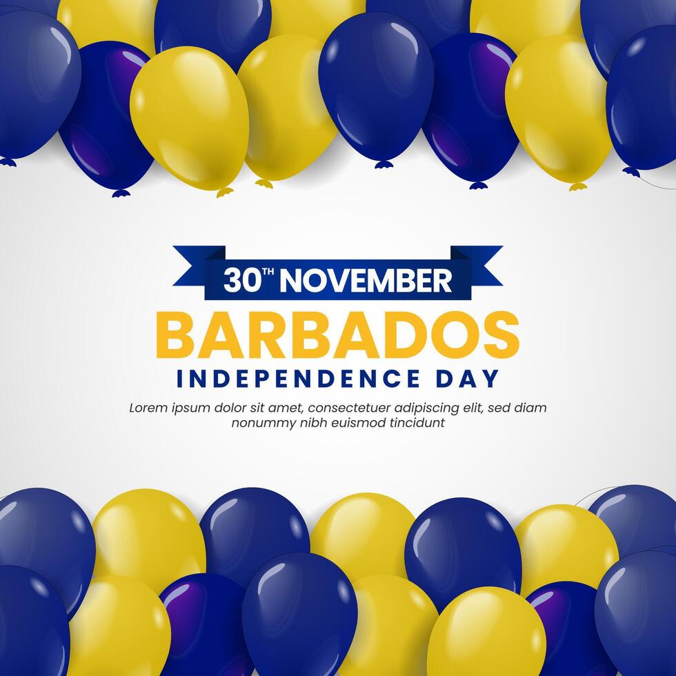 Barbados Independence Day Celebration Background Post with Balloons Illustration vector