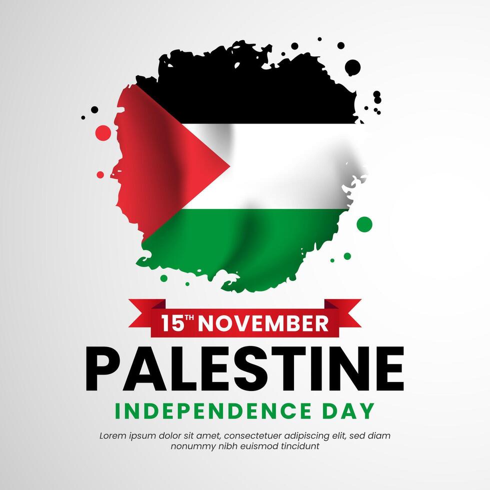 Palestine paint brushes flag background for Palestine independence day vector