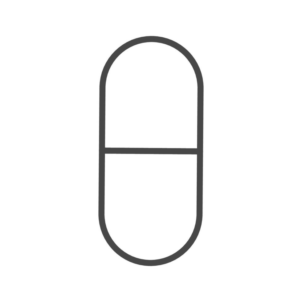 Medicine capsule icon. Linear pill symbol. Editable stroke medical tablet vector