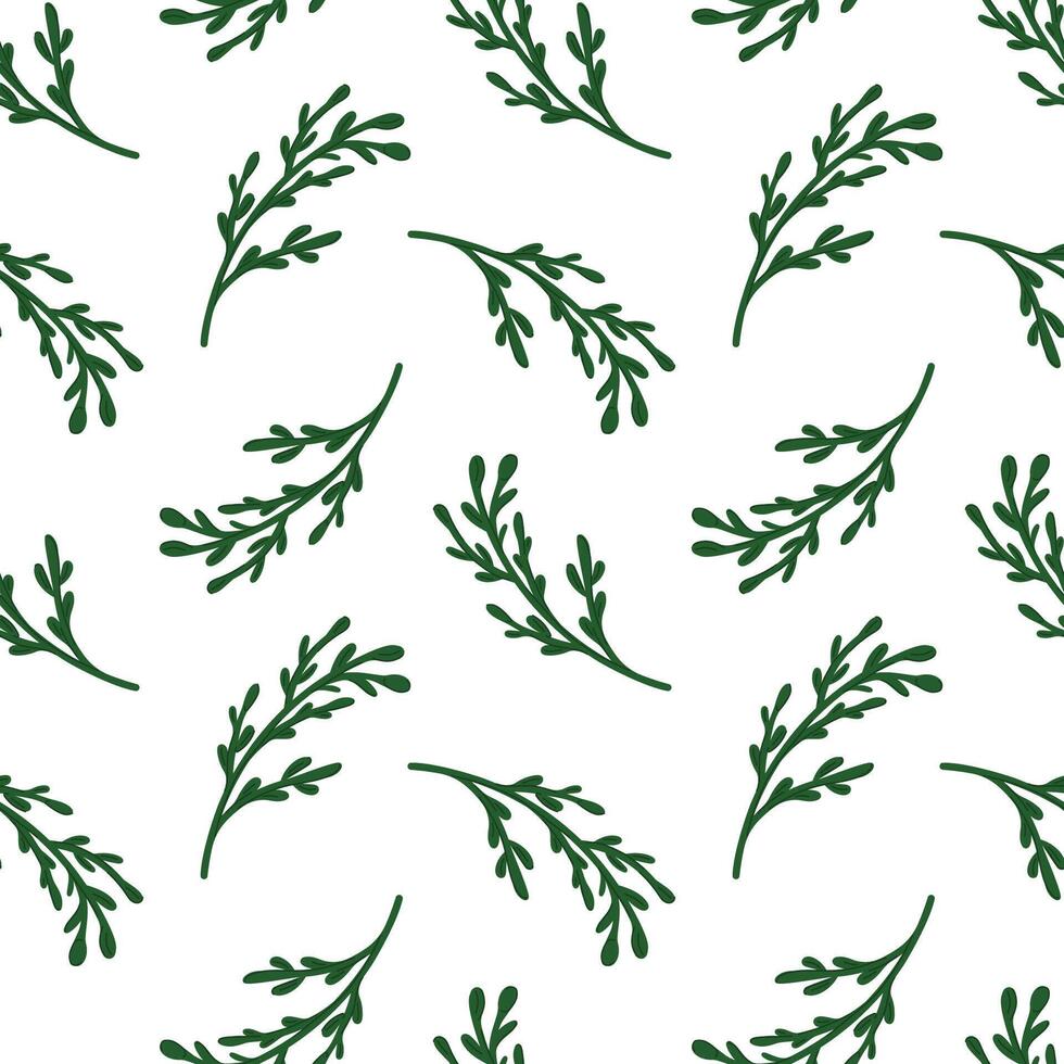 Seamless pattern of green branches in flat style. Ideal for nature design, eco friendly product and festive project. Great for wallpapers, gift wrapping, textile and organic branding. vector