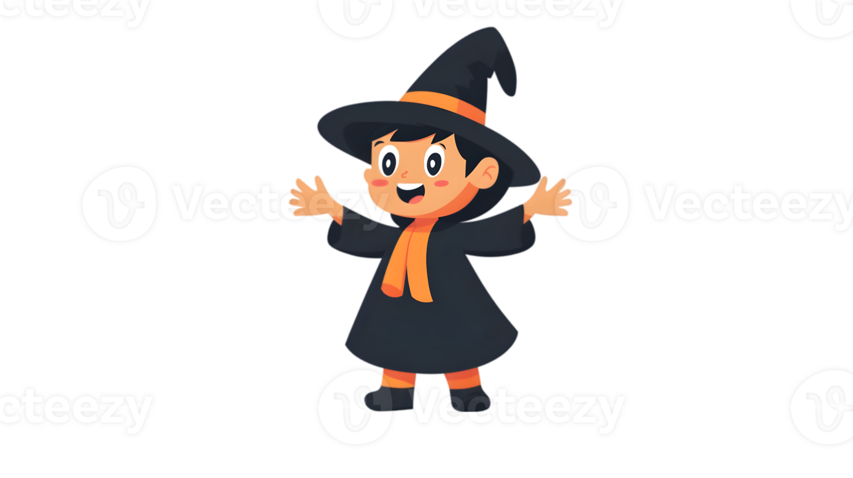 Child in Witch Halloween Costume png