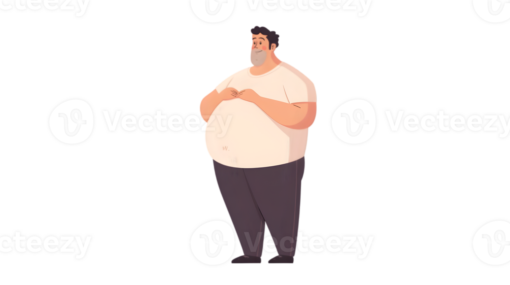An illustration of a man with a big belly png