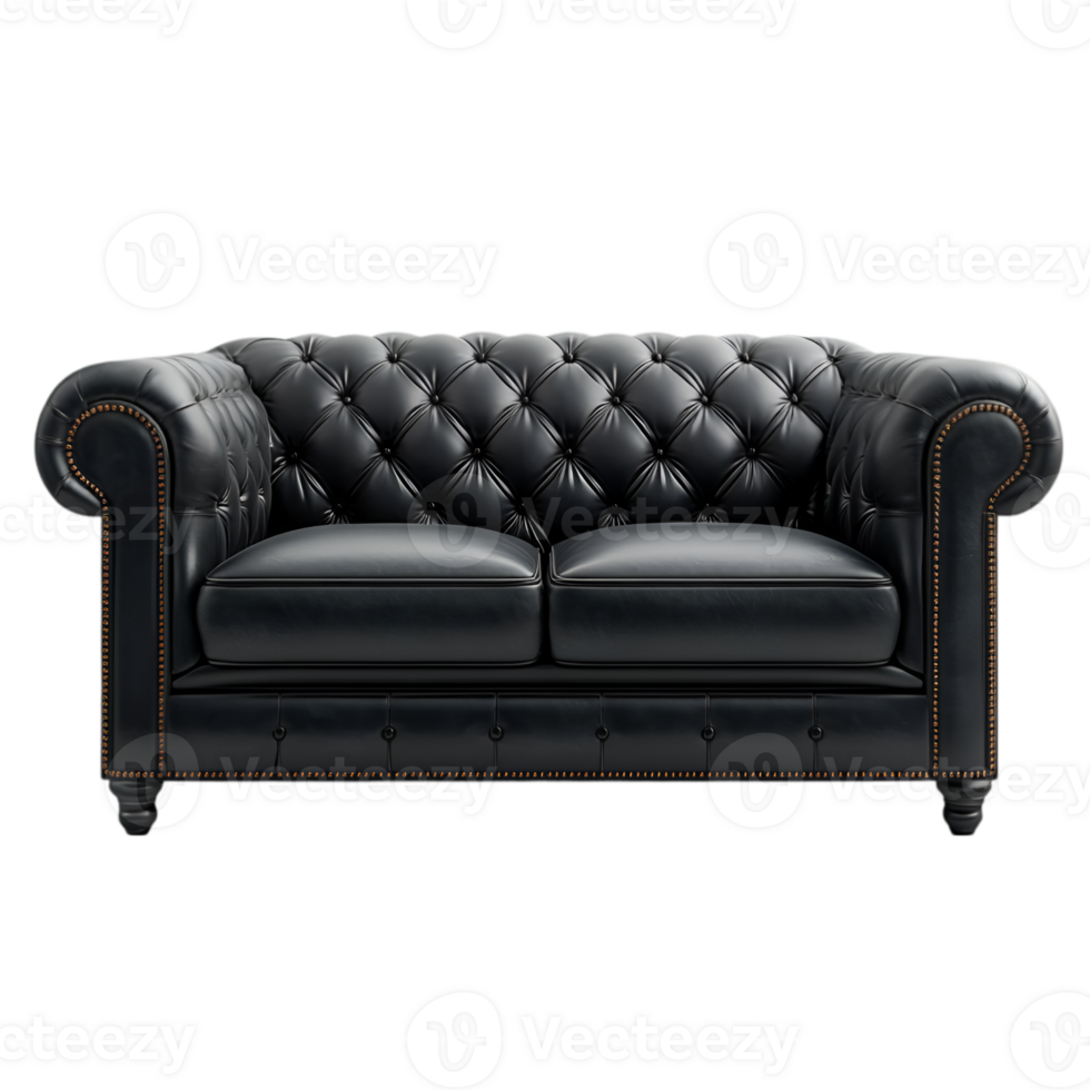 Black Leather Couch Art png