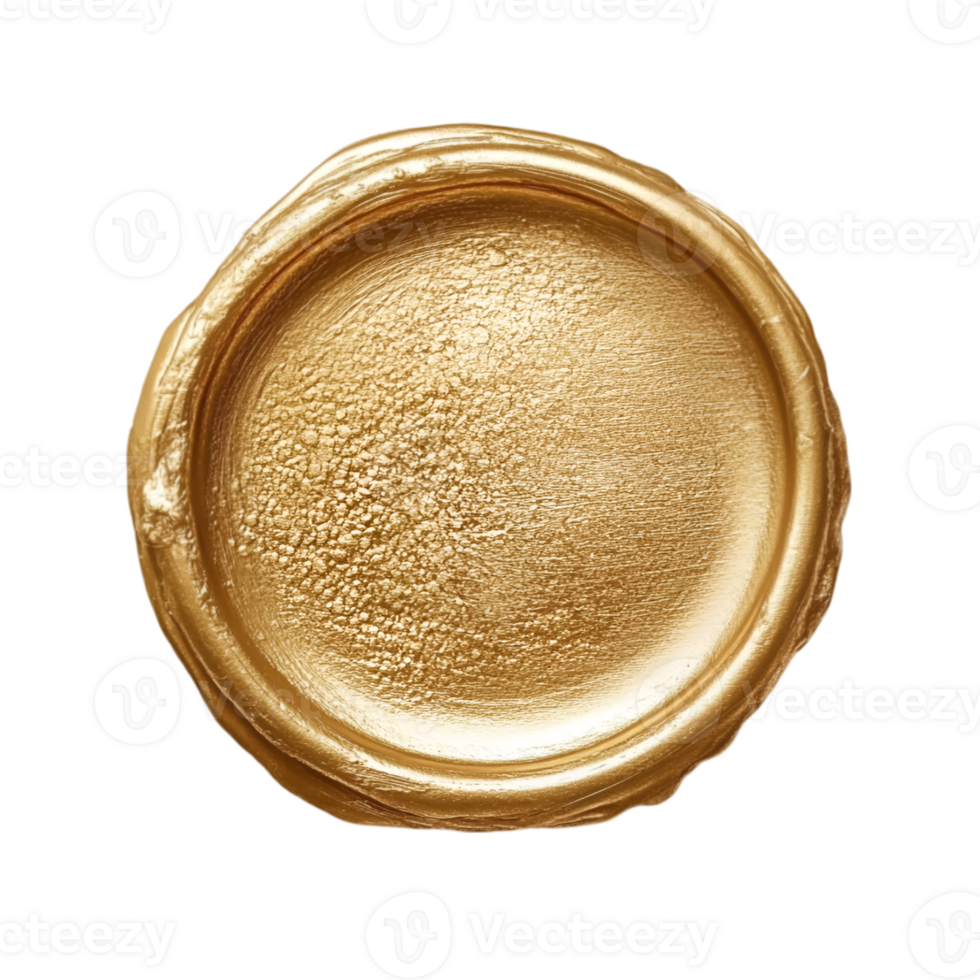 Elegant Gold Foil Wax Seal png