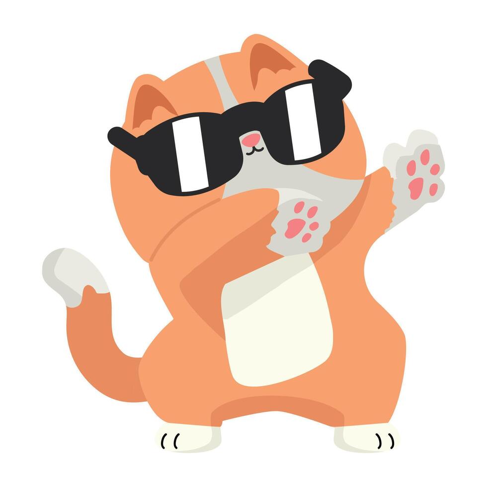 Cat performing a dabbing dance vector