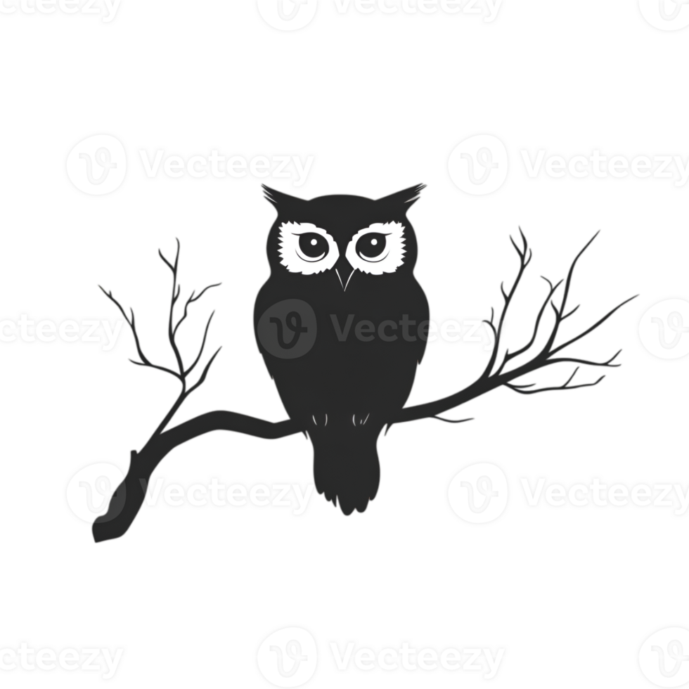Owl on a branch png