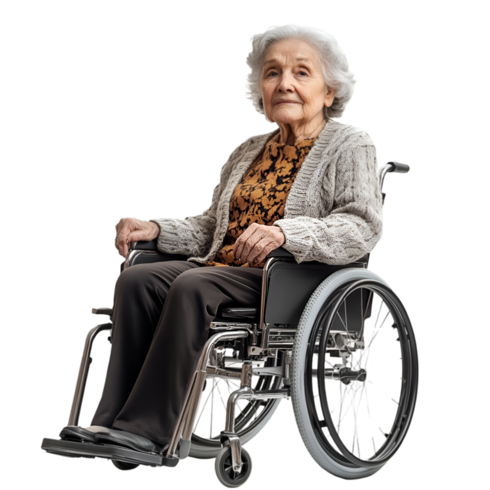 Elderly woman in wheelchair png