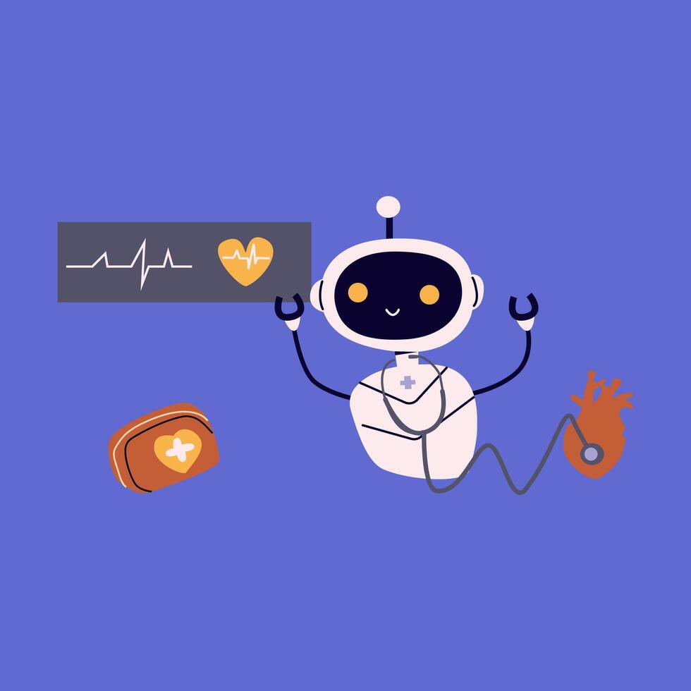 Ai robot in Healthcare, Innovative Technologies for Medicine vector