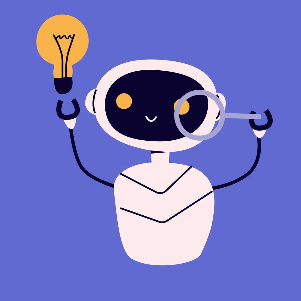 Ai robot for flat illustration. Artificial intelligence in life vector