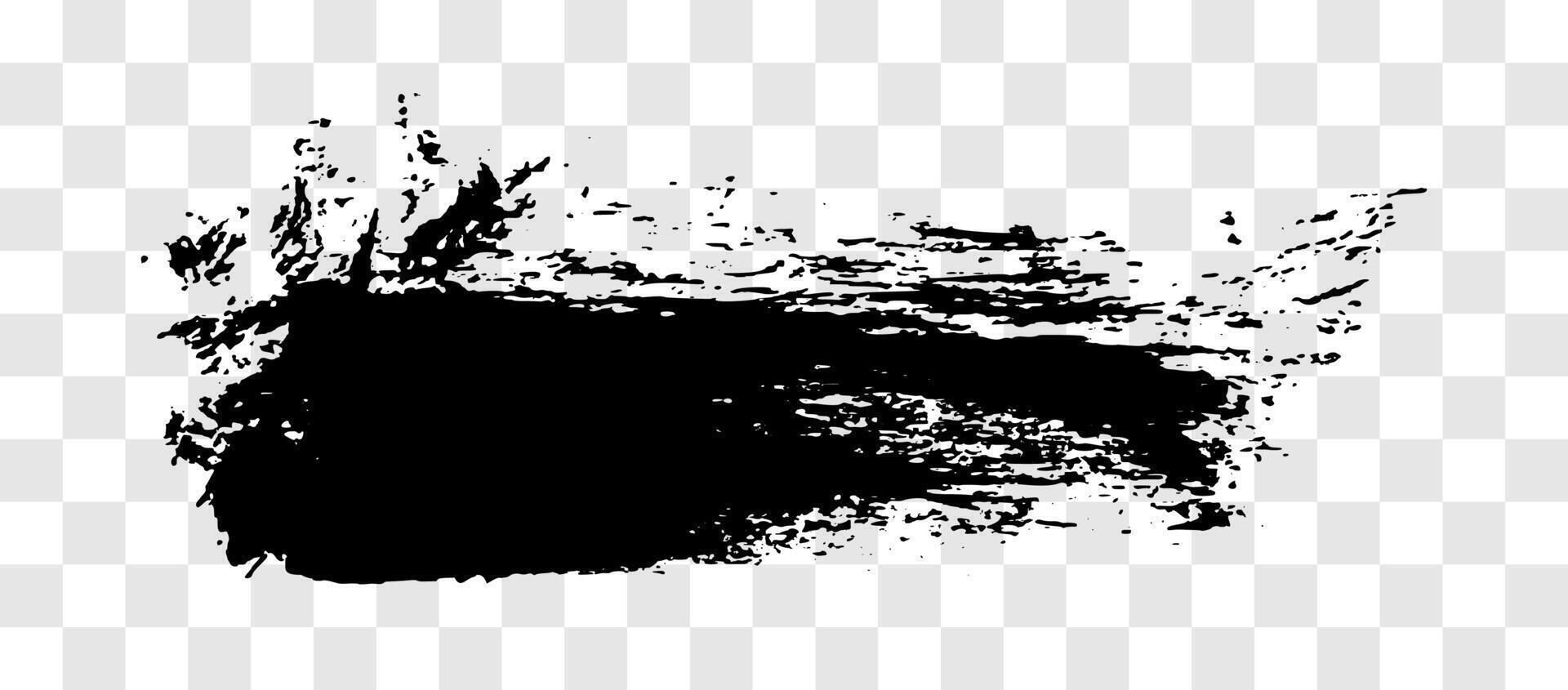Black brush stroke. Hand drawn ink spot isolated on background. illustration vector