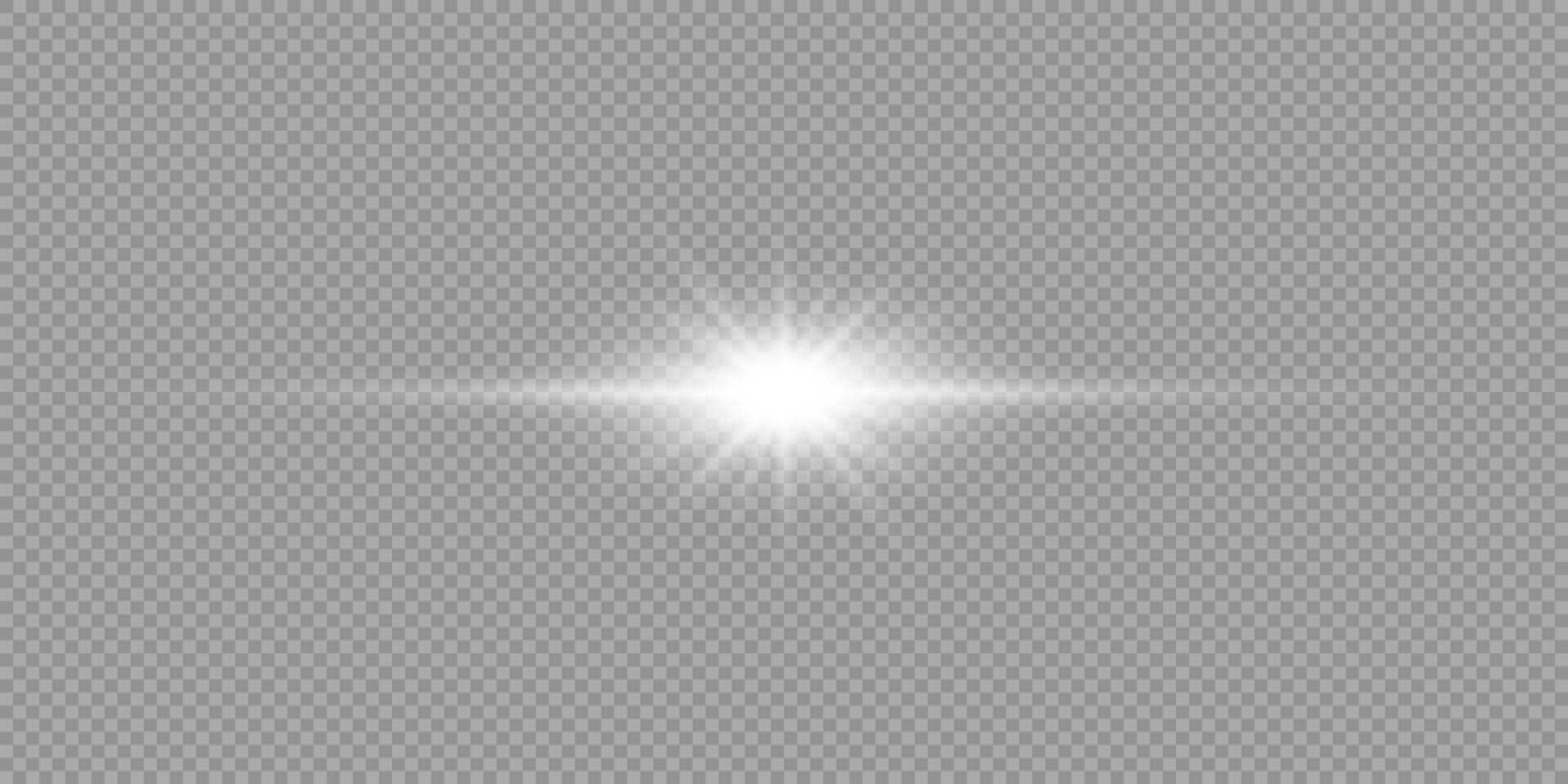 White horizontal light effect of lens flares vector