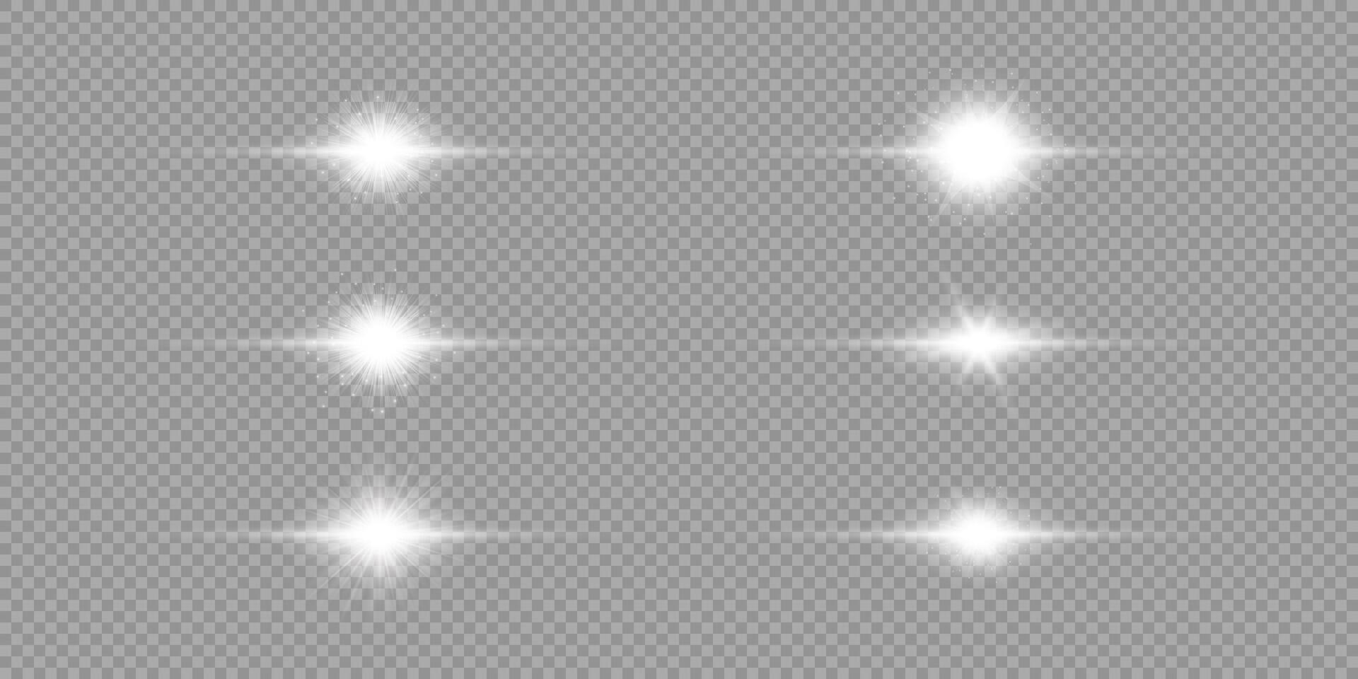 White horizontal light effect of lens flares vector