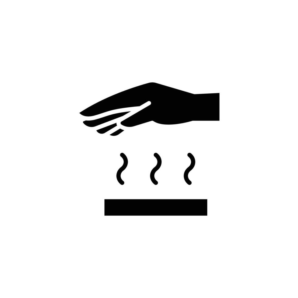 Caution icon, hot surface, do not touch the surface. Sign, illustration, isolated on white background vector