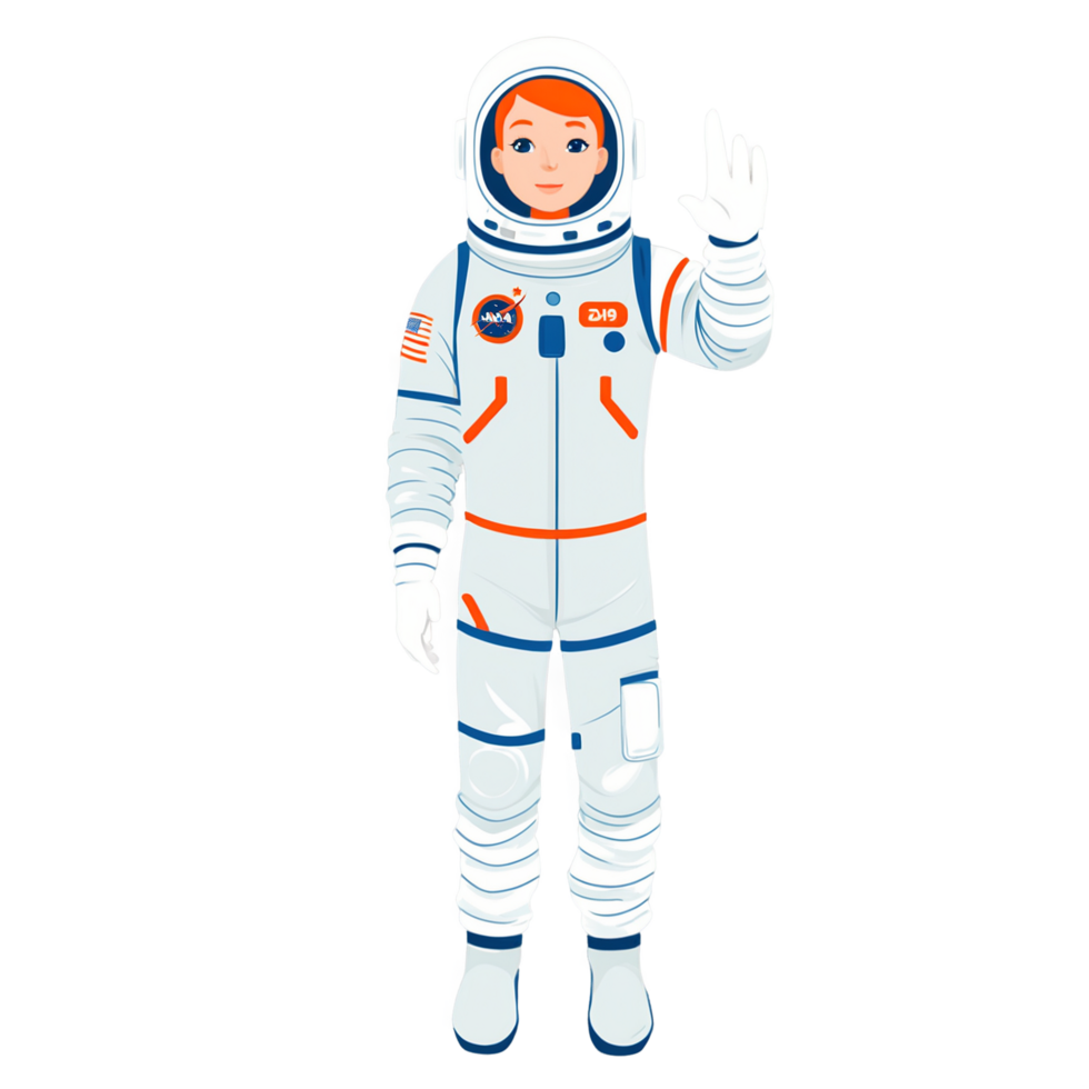 An astronaut waving his hand in the air png