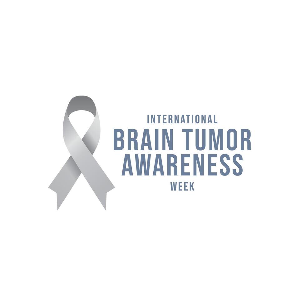 International Brain Tumor Awareness Week design template good for celebration usage. International Brain Tumor Awareness Week design. Grey ribbon. flat design. eps 10. vector