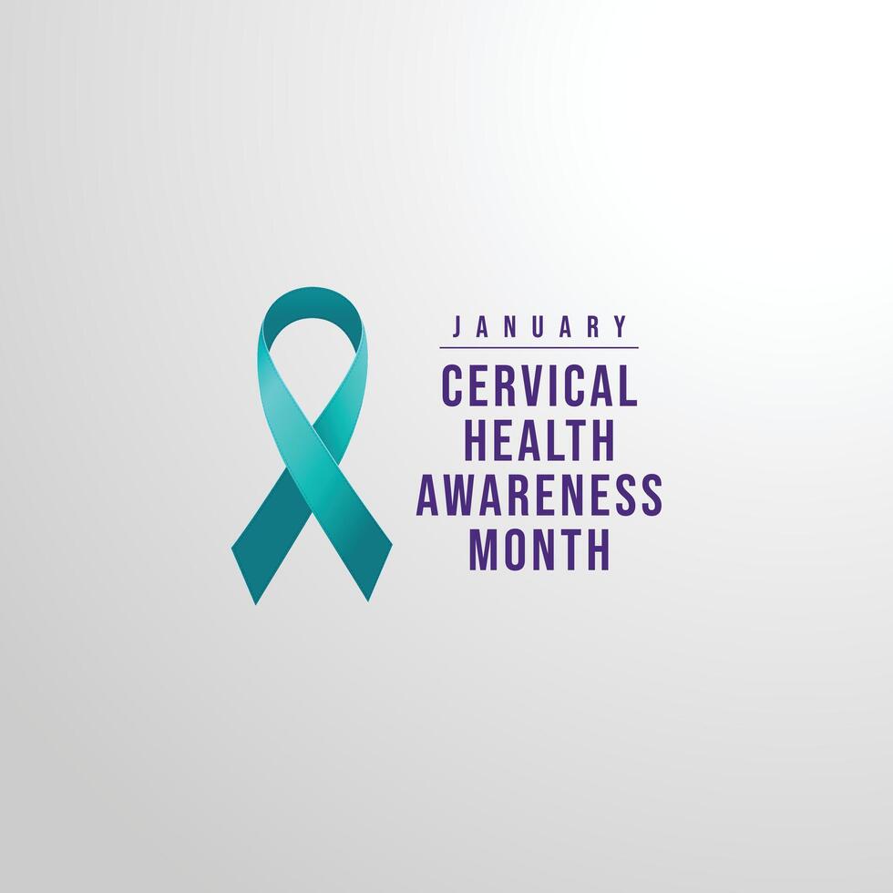 Cervical Health Awareness Month design template good for celebration usage. teal ribbon for template. ribbon design. cervical awareness design. eps 10. vector