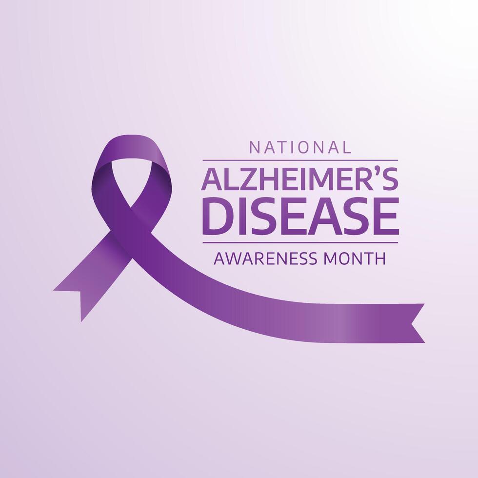 National Alzheimers Disease Awareness Month design template good for celebration usage. Purple ribbon. flat design. eps 10. vector