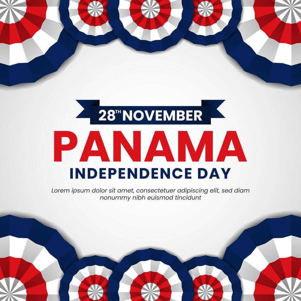 Panama independence day square banner background template with waving flag vector
