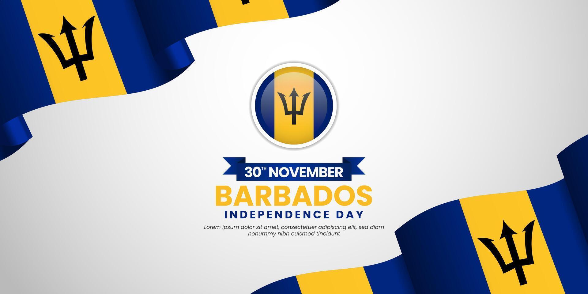 Happy Barbados Independence Day Background Design for Poster, Banner, Advertising, Greeting Card vector