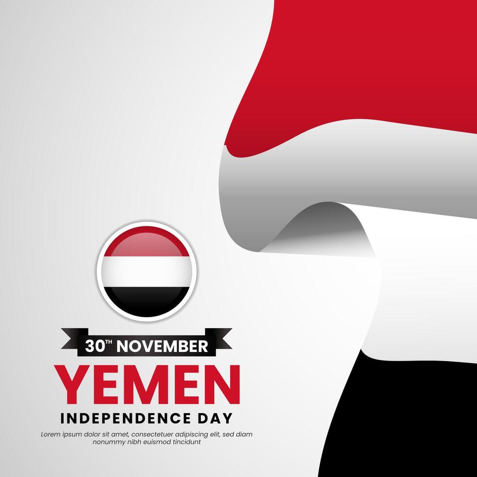 Yemen Independence Day Square Banner Background. Post, Greeting Card Illustration. vector