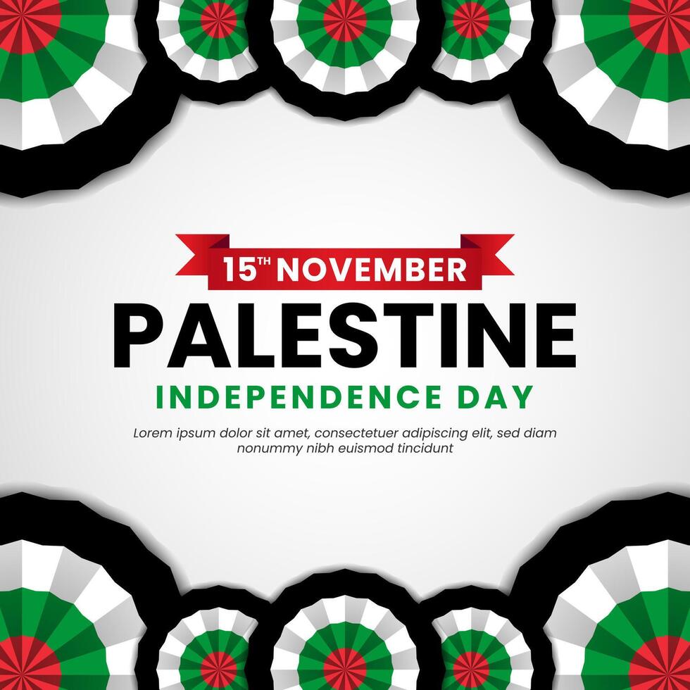 Realistic Waving Palestine Flag for independence day and save gaza vector