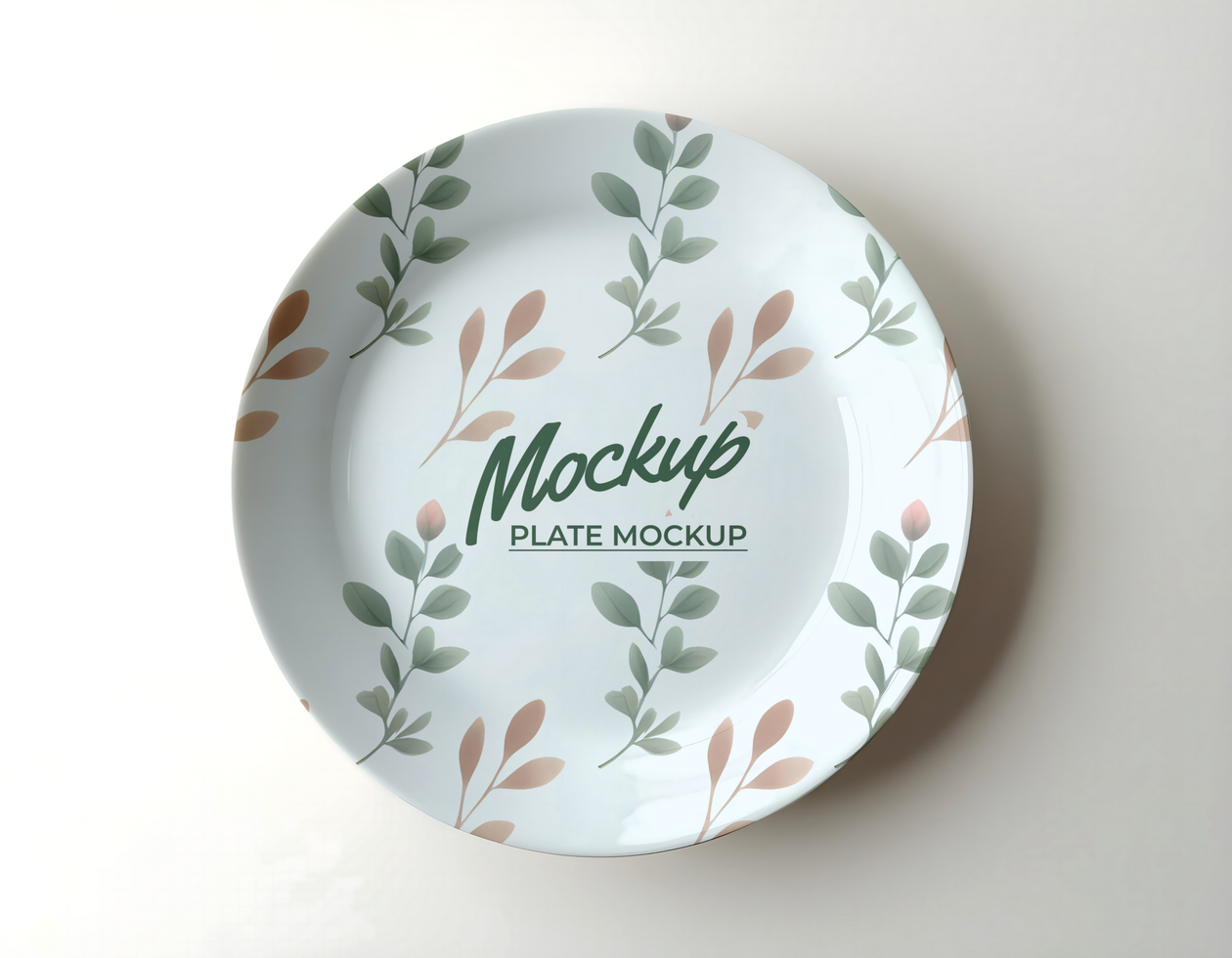 Plate mockup with flat background psd
