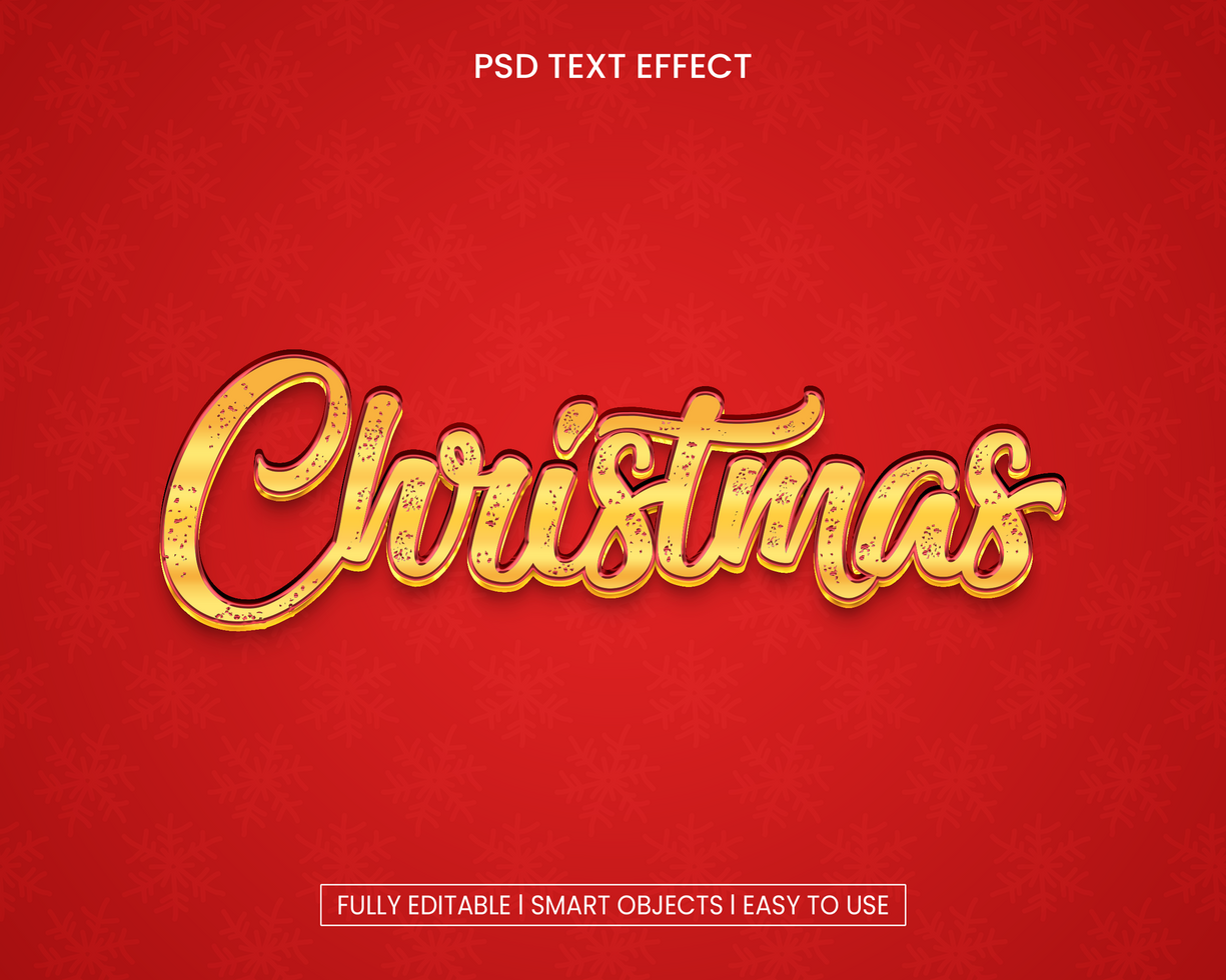 Christmas 3d text style effect psd