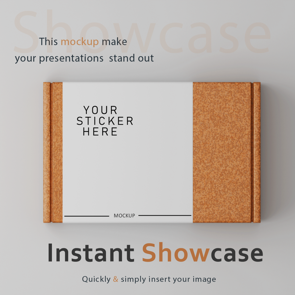 box mockup with white background psd