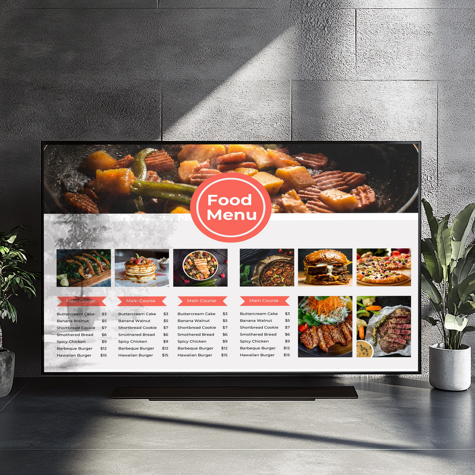 Empty big large flat TV screen mock-up with text space in living room interior wall, front view psd