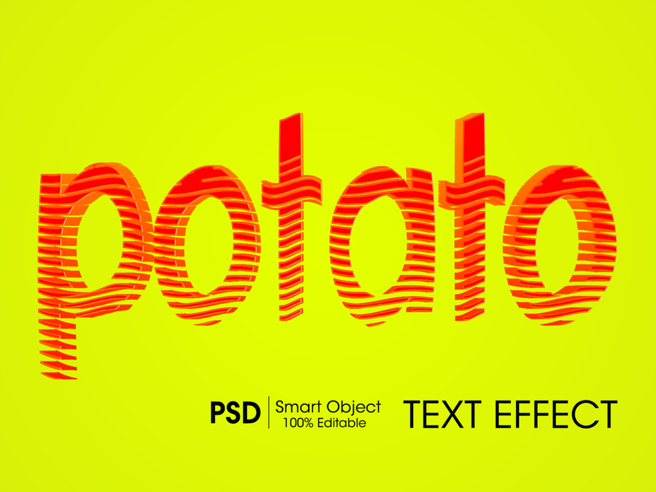 Potato text effect psd