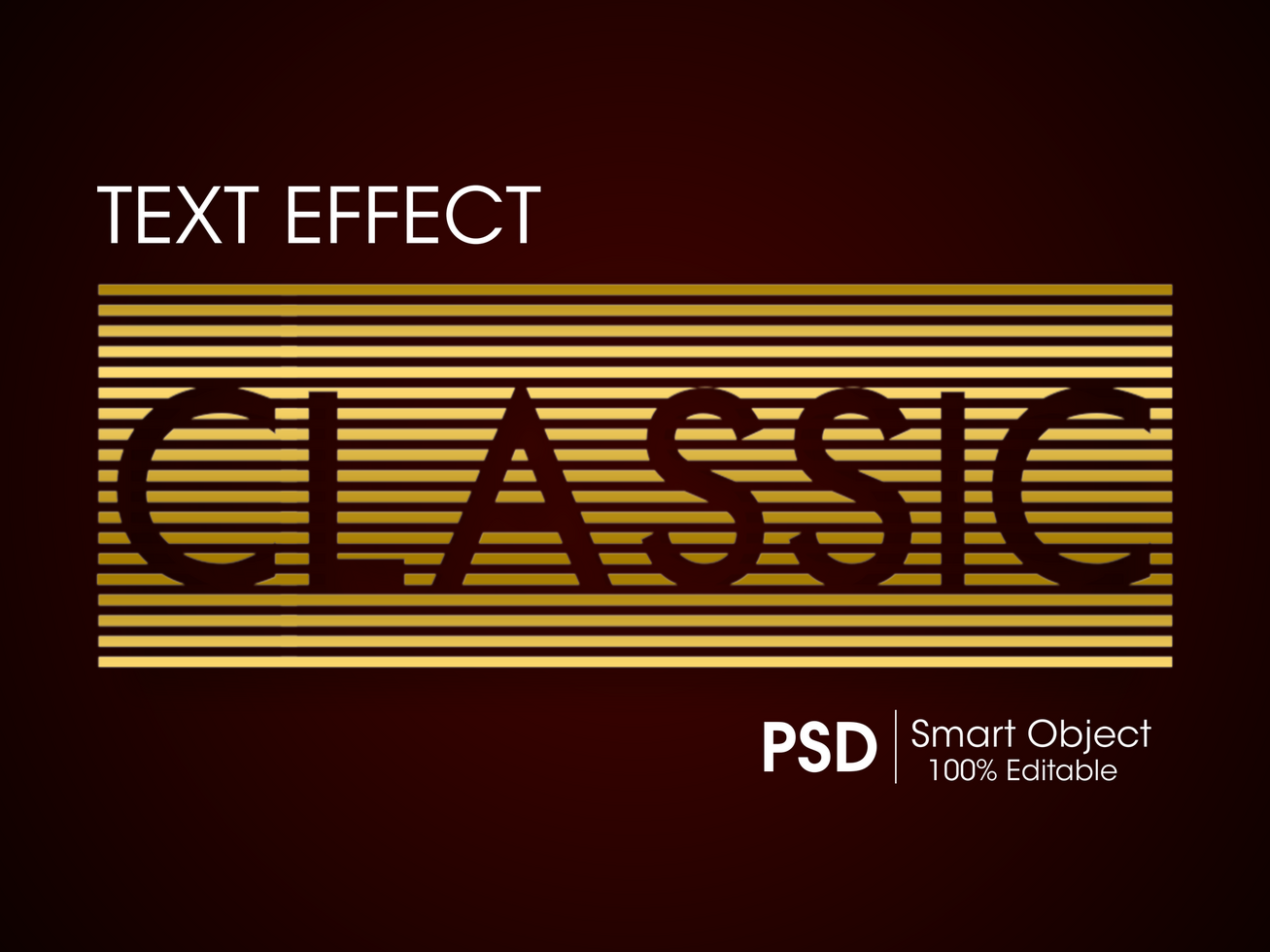 Gold classic text effect psd