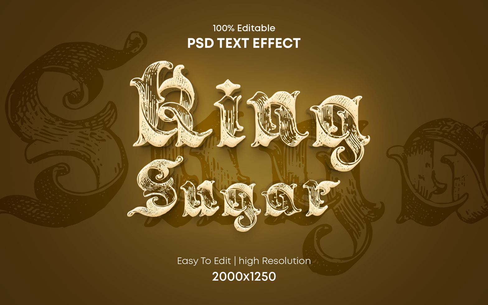 King sugar editable text effect psd