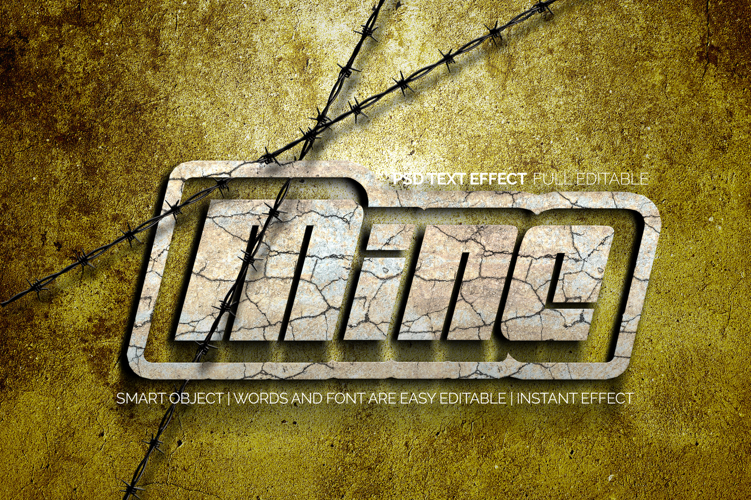 Mine Rusty text effect psd