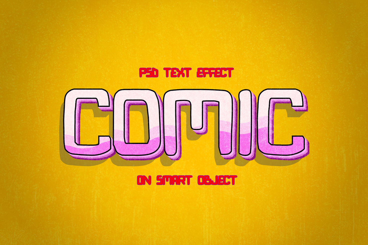 Comic retro text effect psd