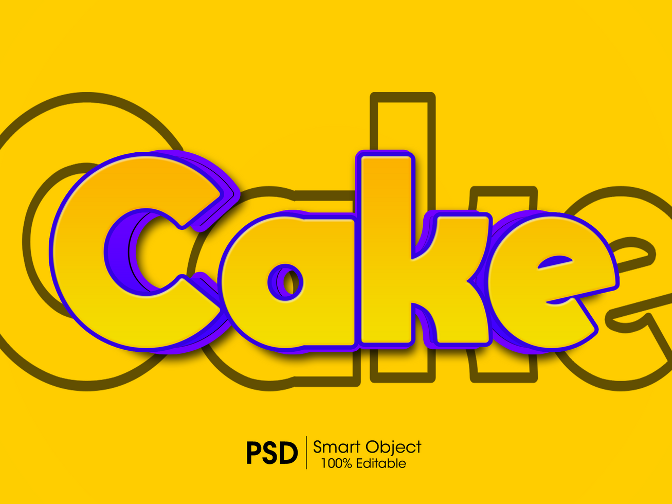 Cake text effect psd