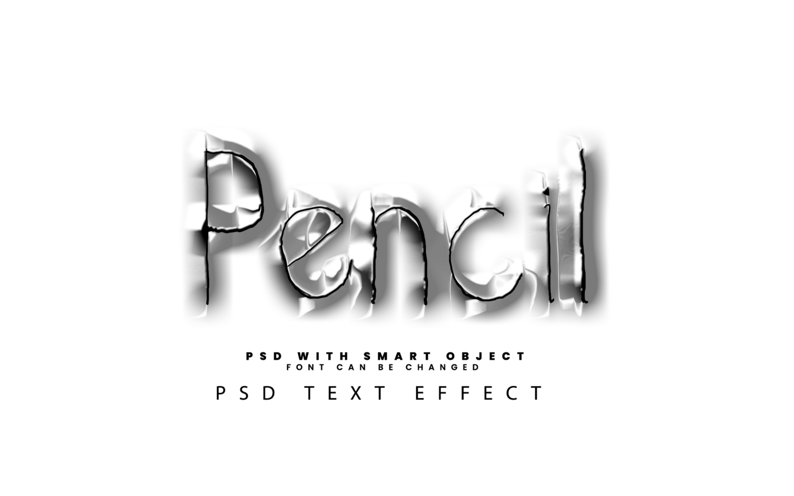 Pencil text effect psd