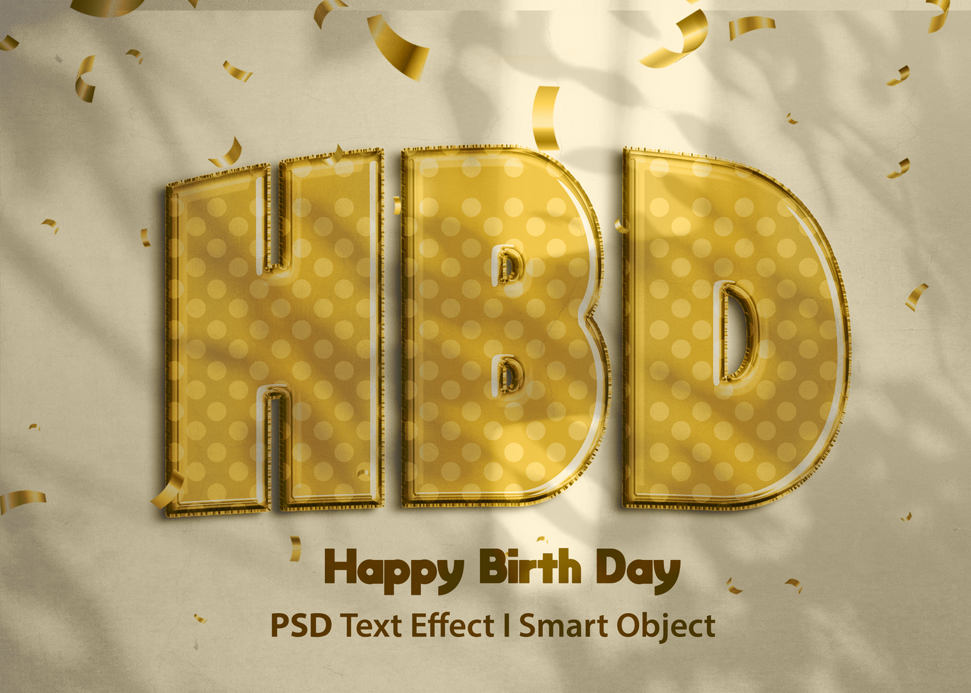 happy birthday gold text effect psd