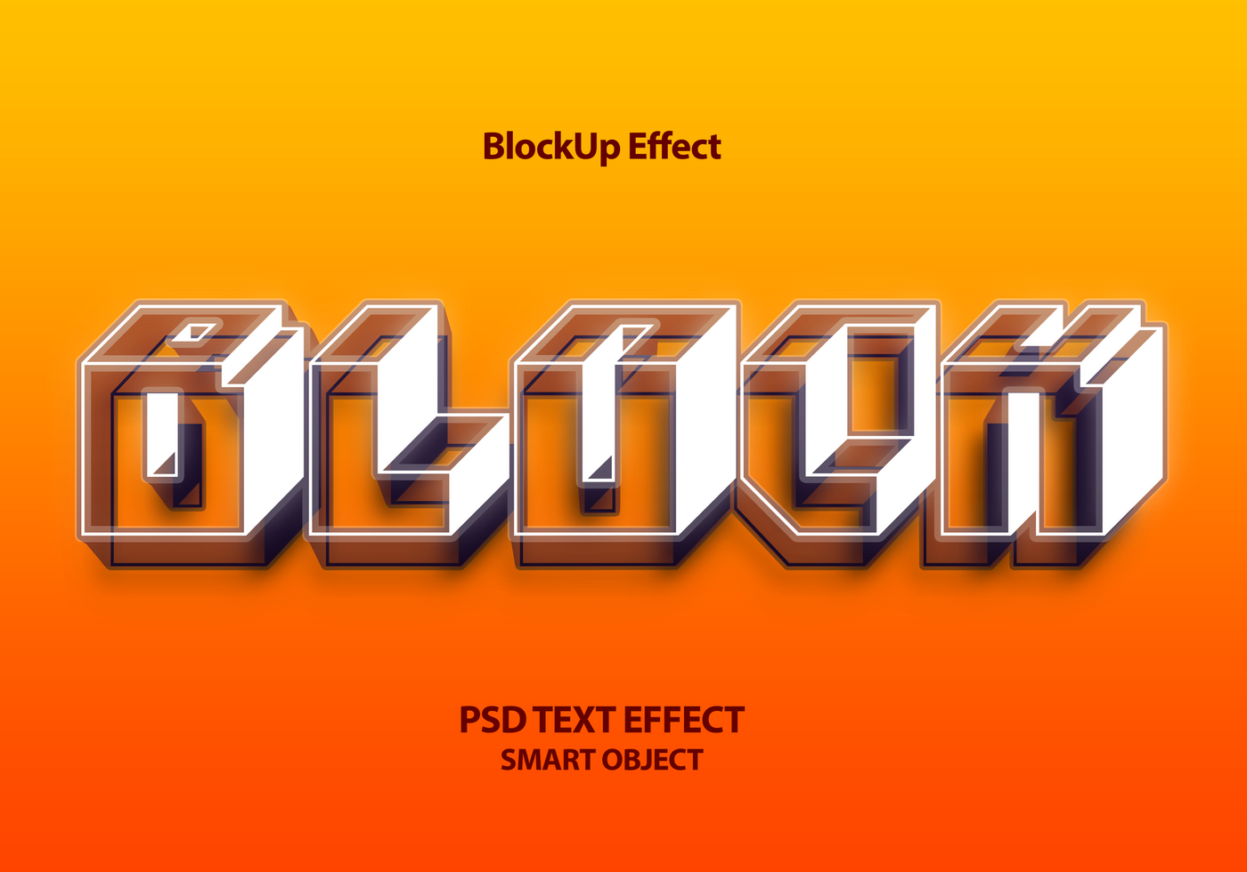 Block text effect psd