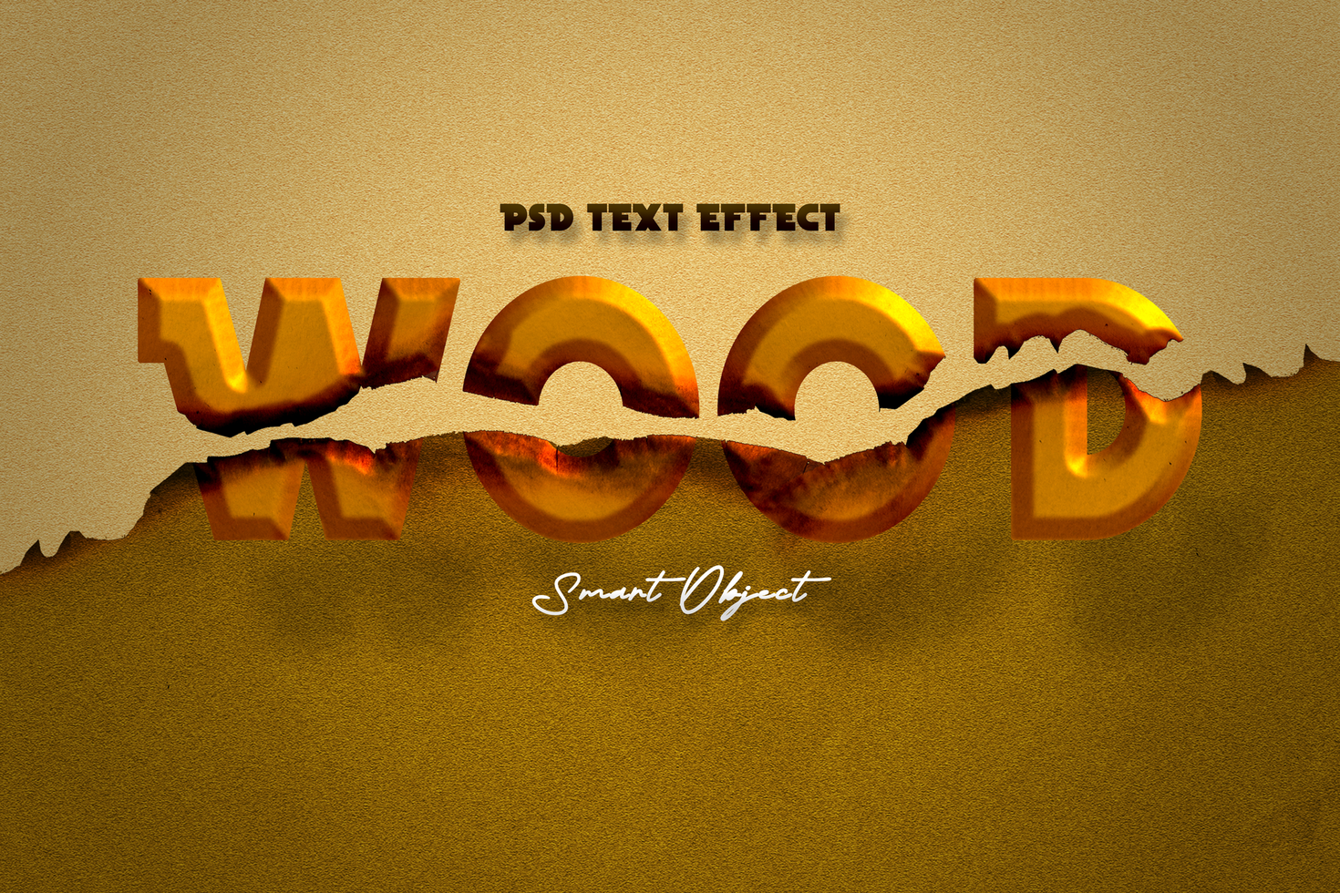 Wood text effect psd