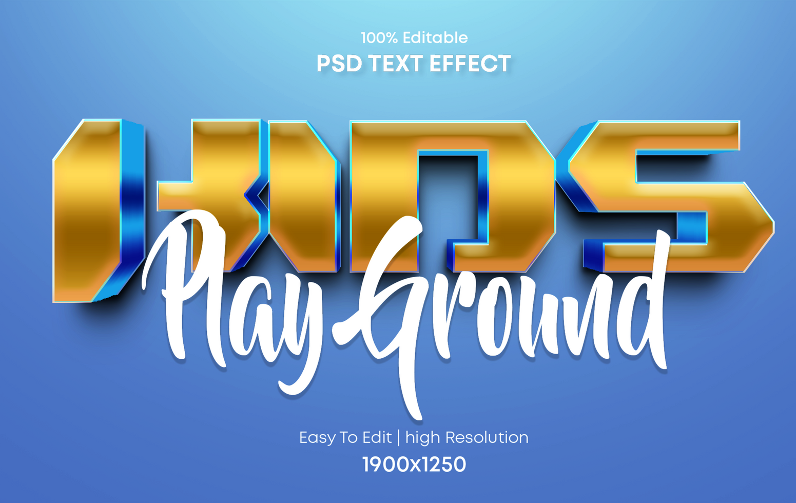 Kids play ground editable text effect psd
