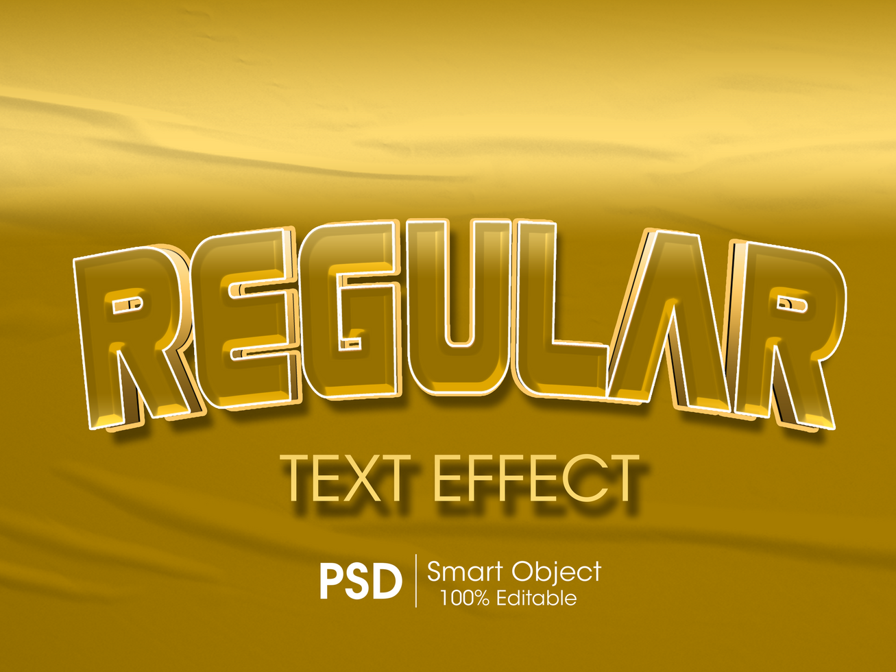 Gold Regular editable text effect psd